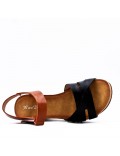 Women's faux leather wedge sandal