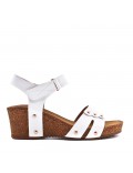 Women's faux leather wedge sandal