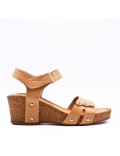 Women's faux leather wedge sandal