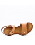 Women's faux leather wedge sandal