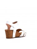 Women's faux leather wedge sandal