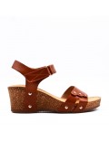 Women's faux leather wedge sandal