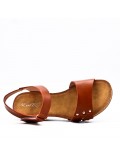 Women's faux leather wedge sandal