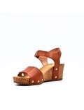 Women's faux leather wedge sandal