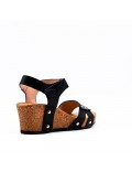 Women's faux leather wedge sandal