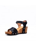 Women's faux leather wedge sandal