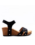 Women's faux leather wedge sandal