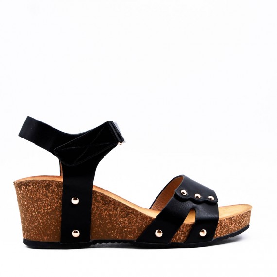 Women's faux leather wedge sandal