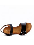 Women's faux leather wedge sandal