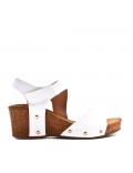 Women's faux leather wedge sandal