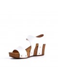 Women's faux leather wedge sandal