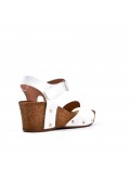 Women's faux leather wedge sandal