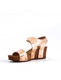 Women's faux leather wedge sandal