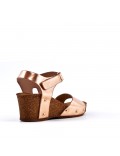 Women's faux leather wedge sandal