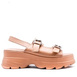 faux leather platform sandal