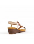 Sandale compensée à strass pour femme