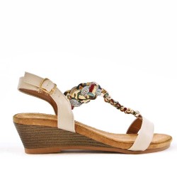  Women rhinestone wedge sandal 