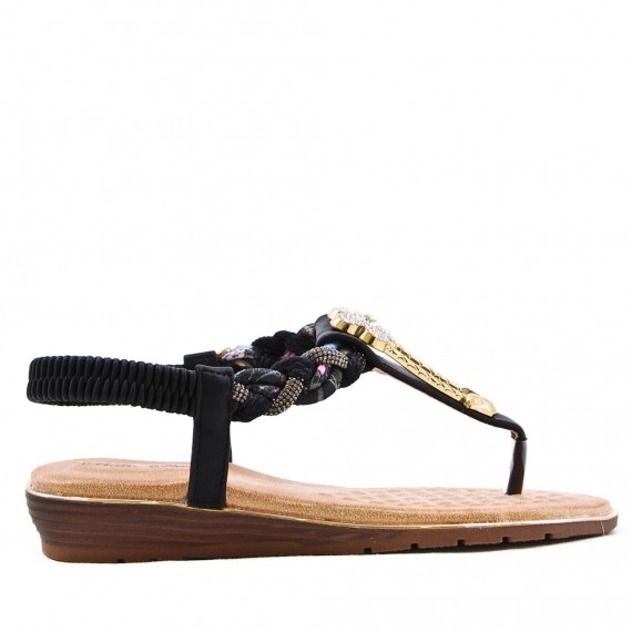 Women Flat sandal with rhinestones