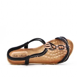Sandale plate à strass pour femme