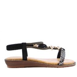 Women Flat sandal with rhinestones