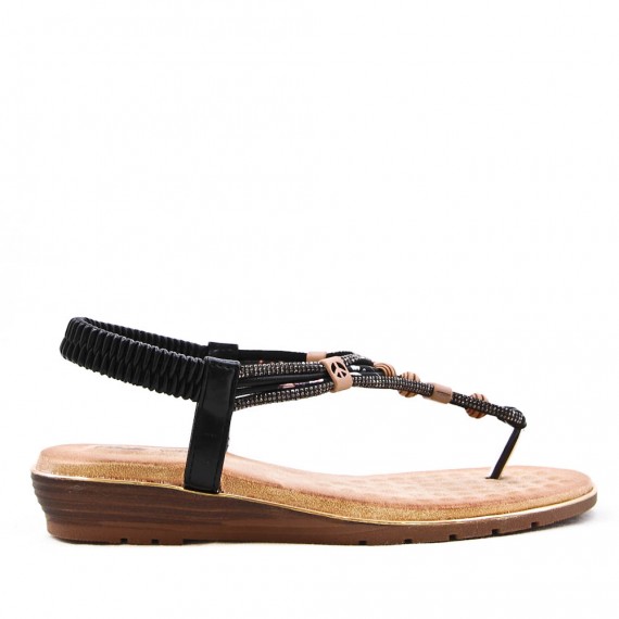 Sandale plate à strass pour femme