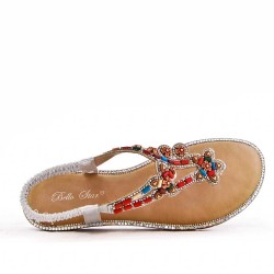 Women Flat sandal with rhinestones