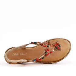 Women Flat sandal with rhinestones