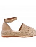 Sandale en simili daim à semelle espadrille pour femme