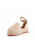 Sandale en simili daim à semelle espadrille pour femme