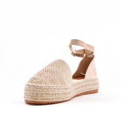 Sandale en simili daim à semelle espadrille pour femme