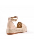 Sandale en simili daim à semelle espadrille pour femme