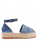 Sandale en simili daim à semelle espadrille pour femme