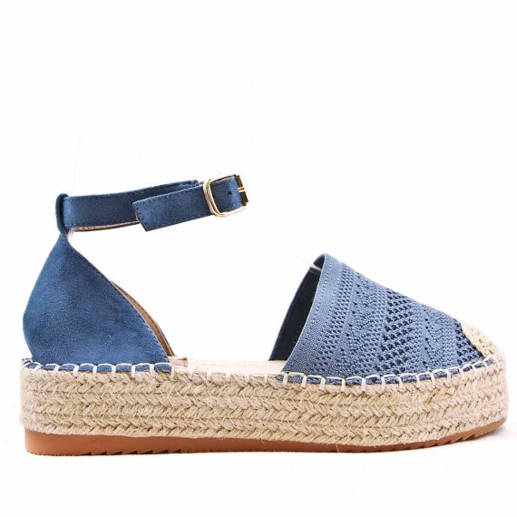 Sandale en simili daim à semelle espadrille pour femme