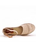 Sandale en simili daim à semelle espadrille pour femme