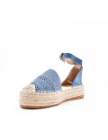 Sandale en simili daim à semelle espadrille pour femme