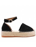 Sandale en simili daim à semelle espadrille pour femme