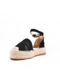 Sandale en simili daim à semelle espadrille pour femme