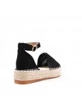 Sandale en simili daim à semelle espadrille pour femme