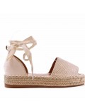 Sandale en simili daim à semelle espadrille pour femme