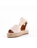 Sandale en simili daim à semelle espadrille pour femme