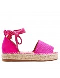 Sandale en simili daim à semelle espadrille pour femme