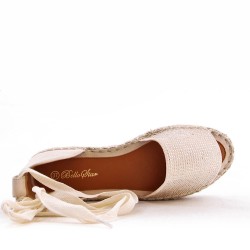 Sandale en simili daim à semelle espadrille pour femme