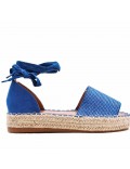 Sandale en simili daim à semelle espadrille pour femme