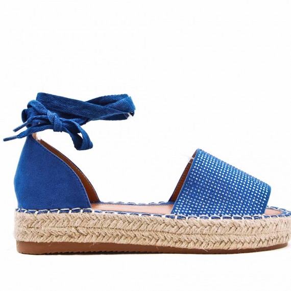 Sandale en simili daim à semelle espadrille pour femme