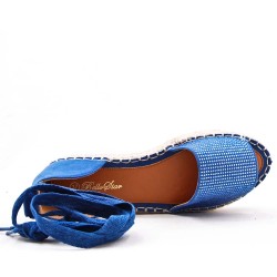 Sandale en simili daim à semelle espadrille pour femme