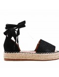 Sandale en simili daim à semelle espadrille pour femme