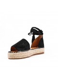 Sandale en simili daim à semelle espadrille pour femme