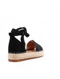 Sandale en simili daim à semelle espadrille pour femme