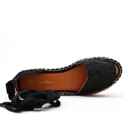 Sandale en simili daim à semelle espadrille pour femme