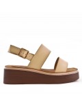 Women's faux leather wedge sandal